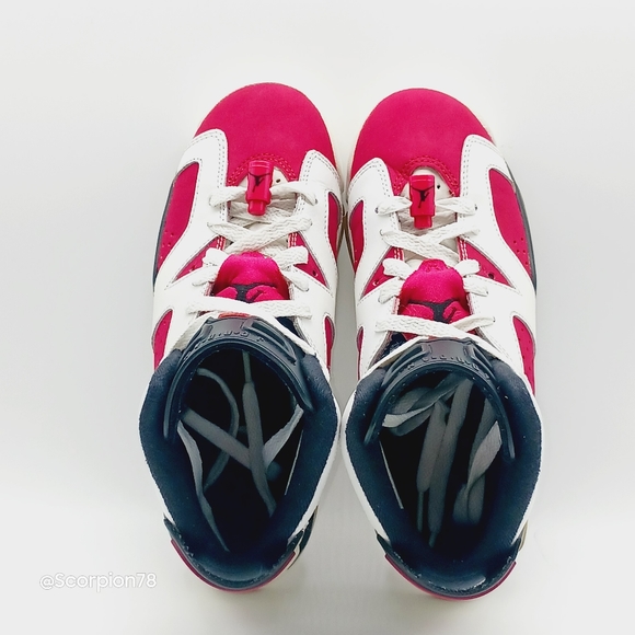 Jordan 6 Retro "Carmine" 2014 Basketball Shoes Size 4.5 Youth/6 Women - Picture 8 of 13
